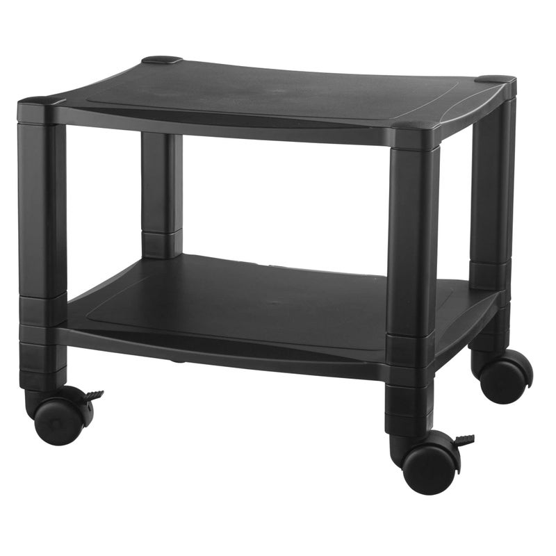 Kantek Mobile Printer Stand Cart, 2 Shelf with Drawer, Adjustable Height, Cable Management, Locking Casters, 17" x 13.25" x 14.12" - Image 1